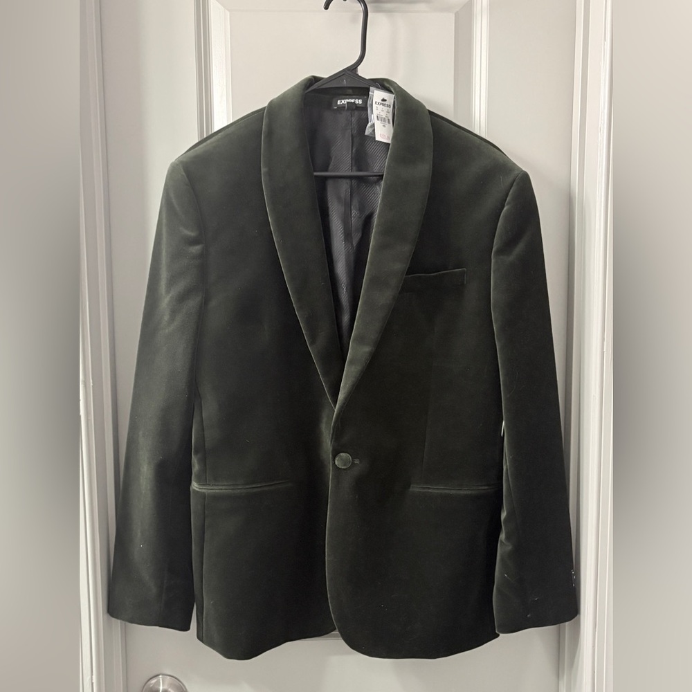 Express Green velvet blazer